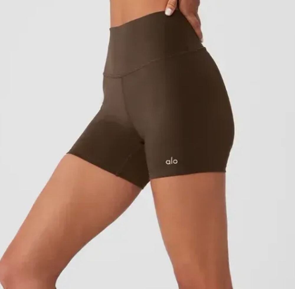 Alo brown biker shorts